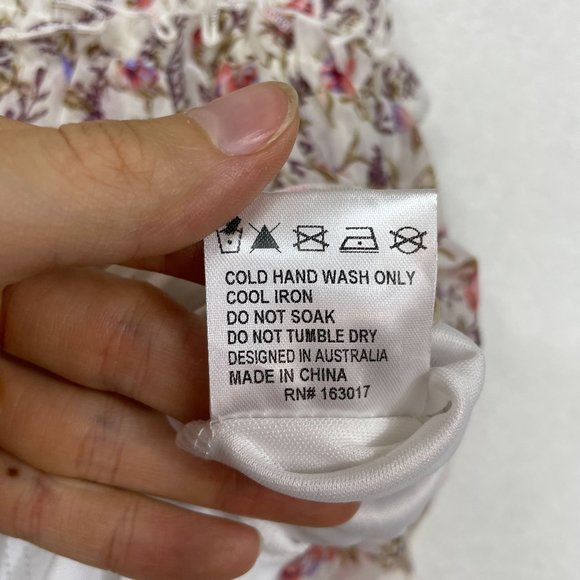 Princess Polly Tiered Ruffle Mini Dress Size 6 Floral Boho Shirred Waist FLAW - Picture 11 of 14